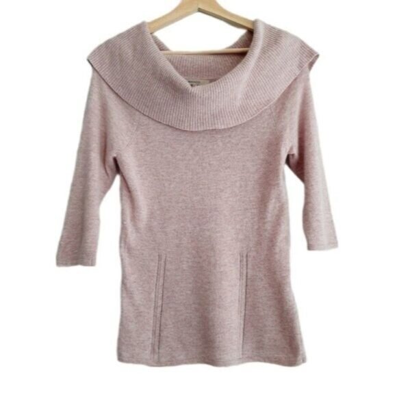 RW&CO Off-Shoulder Sweater Top Pastel Pink Sz S - Picture 1 of 8
